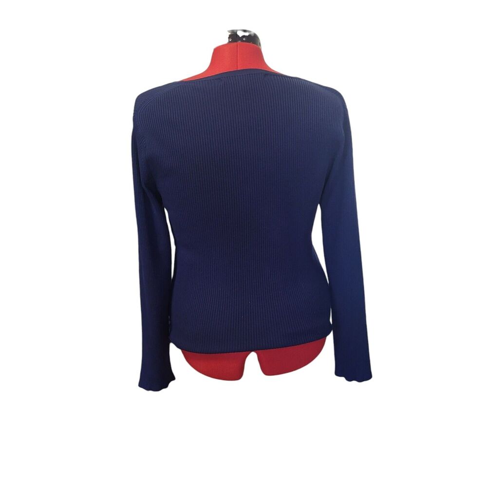 Allegory navy blue brass button down long sleeve sweater, size XXL - Picture 2 of 6